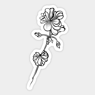 Line Art Flower Sticker